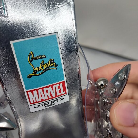 Christian Louboutin Marvel Imperious Rex Silver Jewel Sandal - Picture 4 of 13